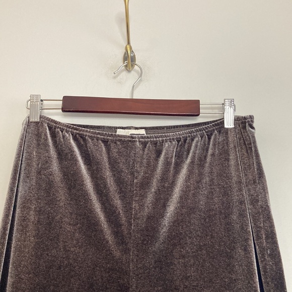 Vintage Linda Lundstrom Lounge Set Womens Large Brown Stretch Velour Top Pants - Picture 10 of 15
